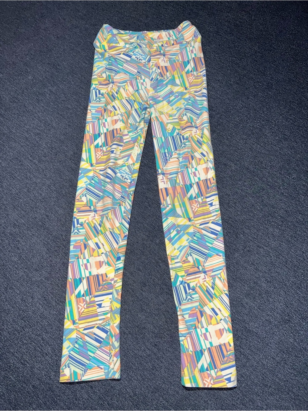 LuLaRoe Multicolor Striped Geometric Kids Leggings